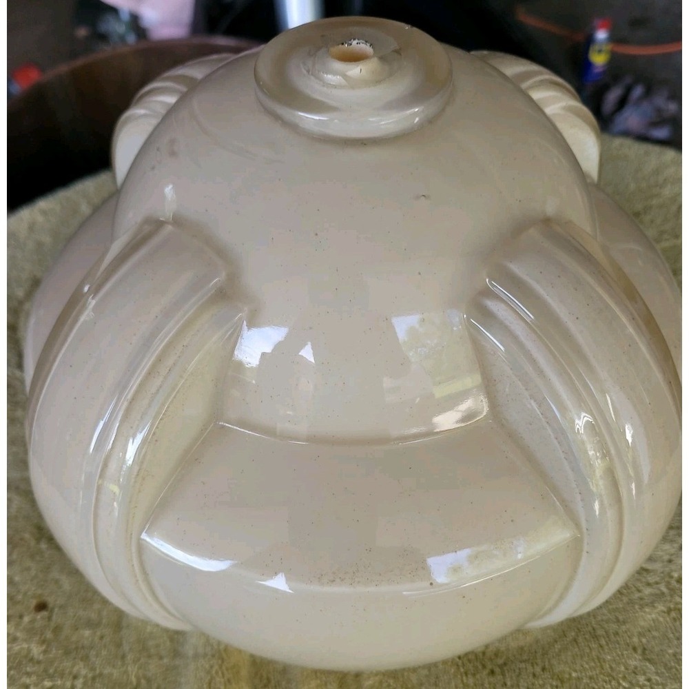 Art Deco Cream Biege Ribbed Panel Lamp Base Very Cool Repurpose - Picture 4 of 14
